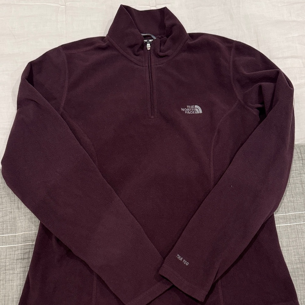 The North Face Maroon Quarter-Zip Fleece